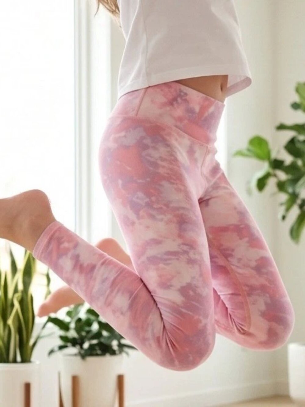 NWT Athleta Girl Pink Supernova High Rise Printed Chit Chat Tight Legging